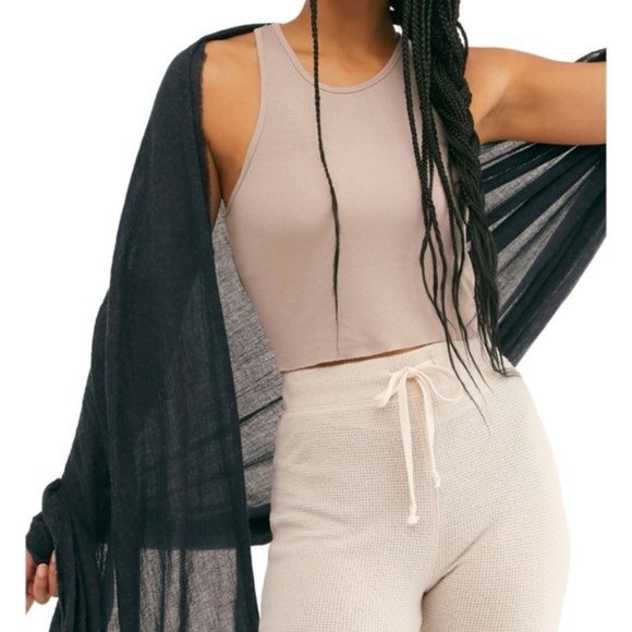 Free People Washed black All I need travel scarf - Picture 2 of 6